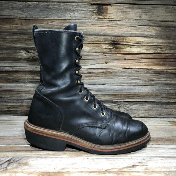 AdTec 1964 10" Fireman Logger Black Work Boots 9 - Picture 4 of 9